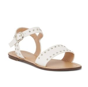 White Studded Open Toe Sandals